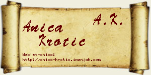 Anica Krotić vizit kartica